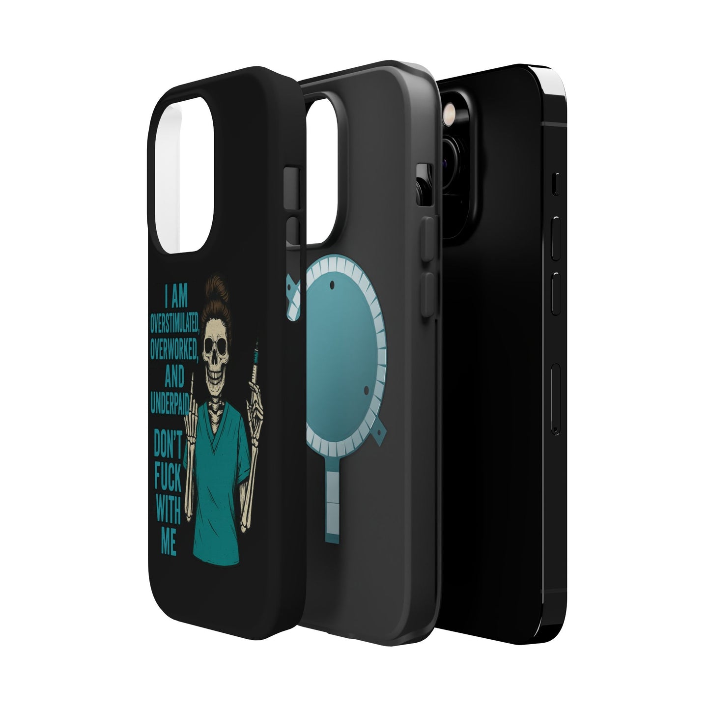 Magnetic Phone Cases, Overworked Healthcare Worker, Nurse Gift, Halloween, Funny Quote, Tough Cases