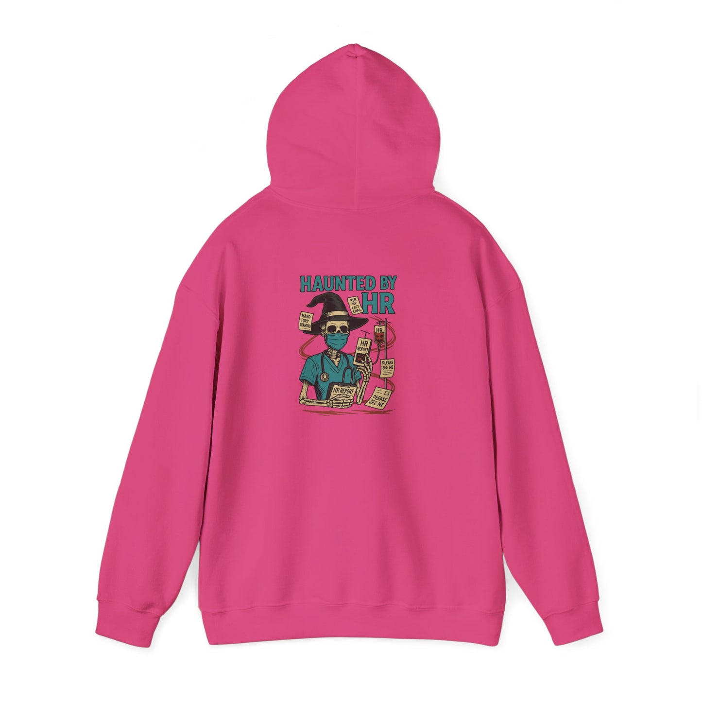 Haunted by HR Hoodie, Funny Sweatshirt, Unisex Pullover, Work Humor Apparel, Gift for Colleagues, Office Wear, Cozy Casual Fashion