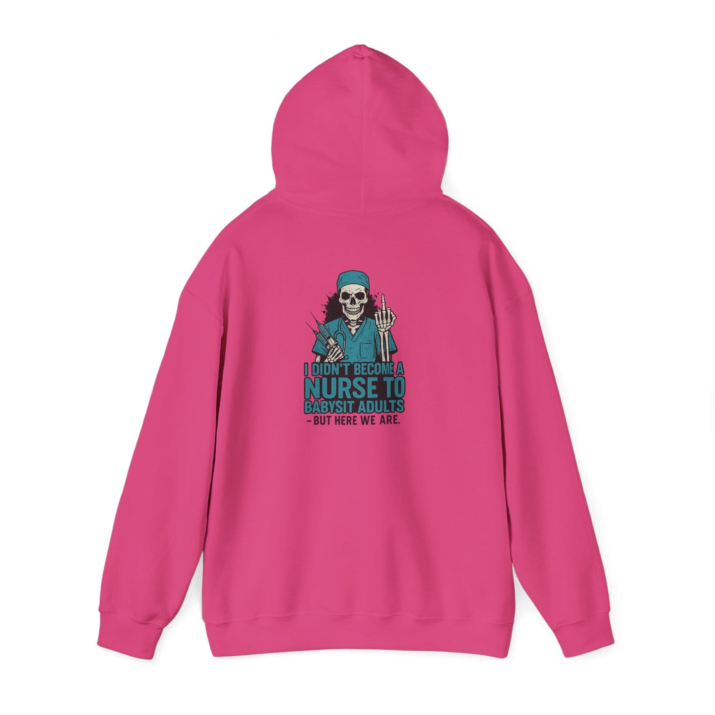 Funny Nurse Hoodie with Skeleton Design, Gift for Nursing Students, Halloween Apparel, Cozy Sweatshirt for Healthcare Workers