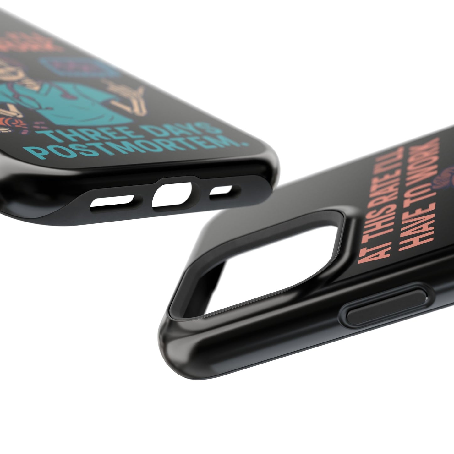 Magnetic Tough Phone Case, 3 Days Postmortem Skull Design, Cute Nurse Gift, Halloween Decor, Unique Phone Accessory