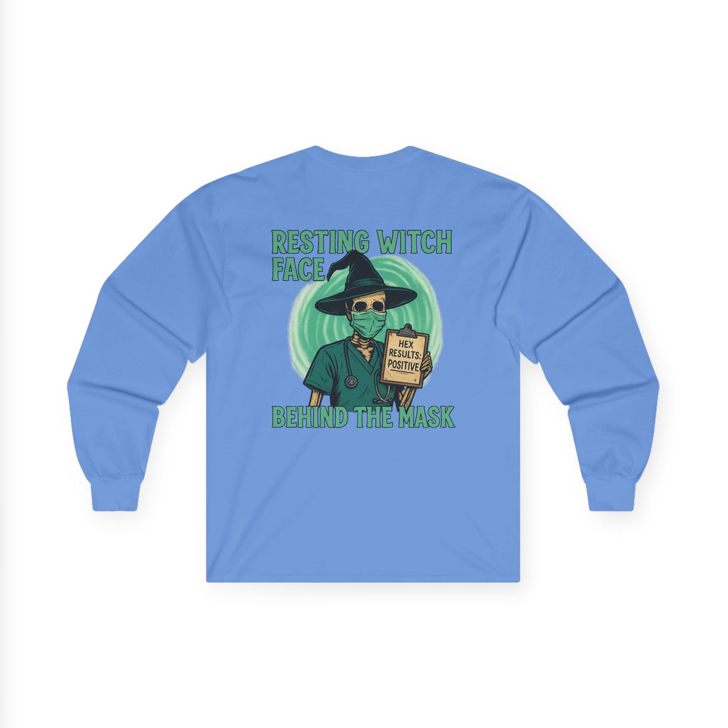 Resting Witch Face Long Sleeve Tee, Halloween Shirt, Unisex Cotton Tee, Spooky Apparel, Fall Fashion, Witchy Gifts
