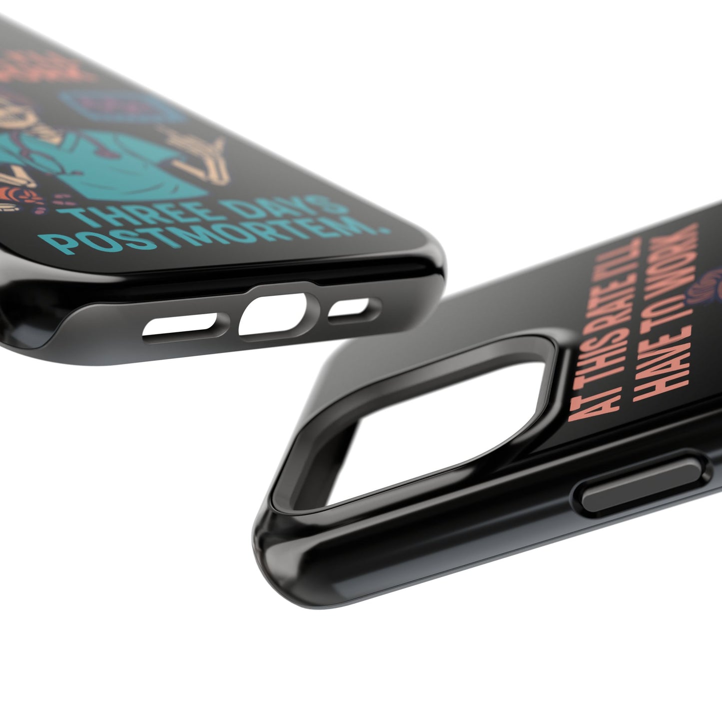 Magnetic Tough Phone Case, 3 Days Postmortem Skull Design, Cute Nurse Gift, Halloween Decor, Unique Phone Accessory