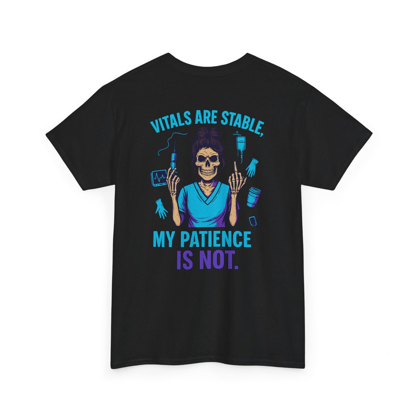 Skull Patient T-Shirt - Funny Medical Humor Tee, Unisex Cotton Shirt, Gift for Healthcare Workers, Halloween Apparel, Casual Wear