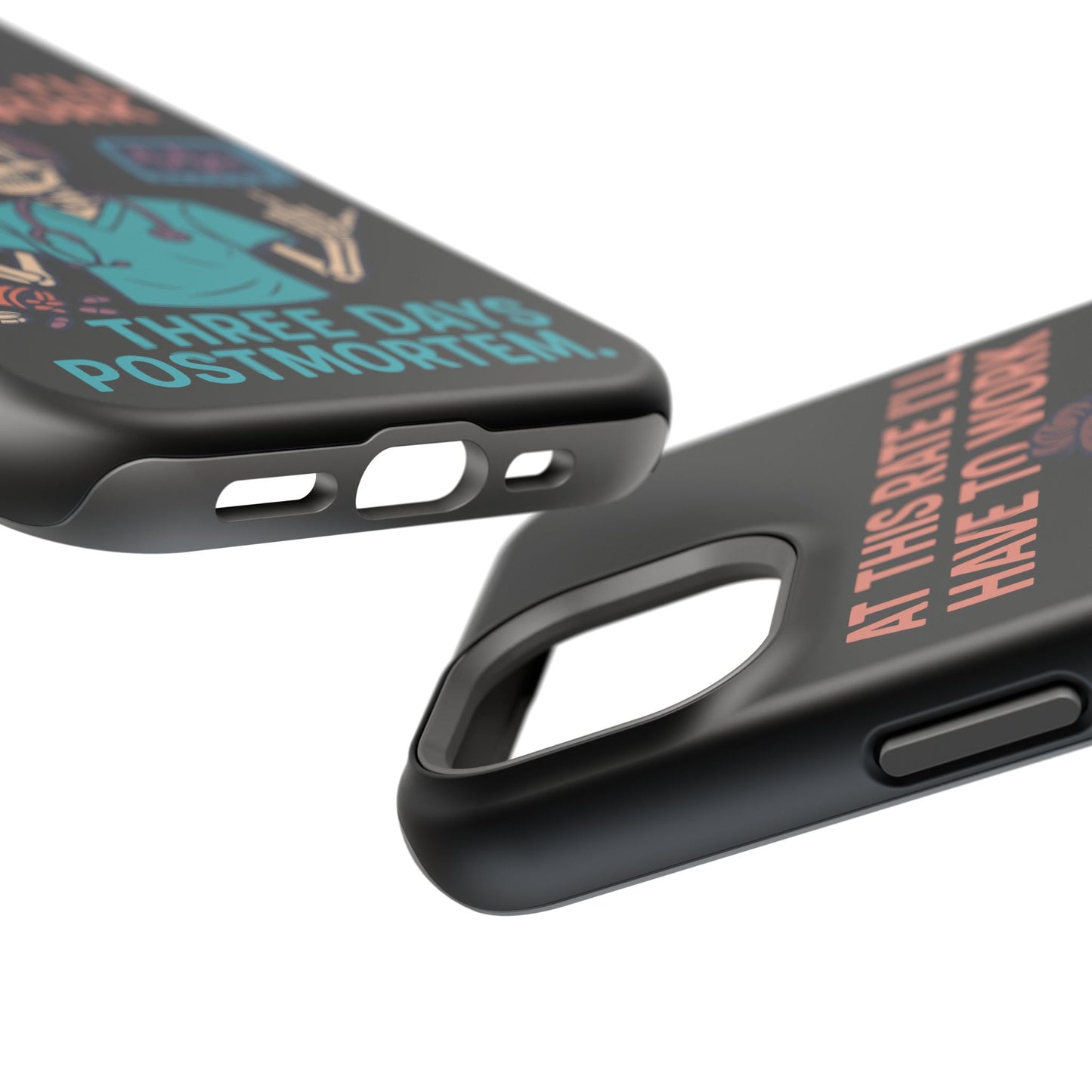 Magnetic Tough Phone Case, 3 Days Postmortem Skull Design, Cute Nurse Gift, Halloween Decor, Unique Phone Accessory