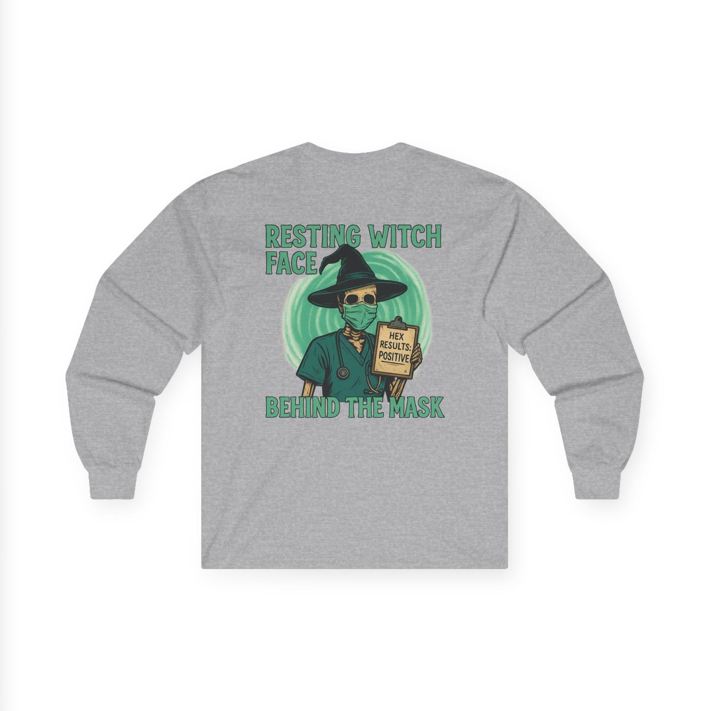 Resting Witch Face Long Sleeve Tee, Halloween Shirt, Unisex Cotton Tee, Spooky Apparel, Fall Fashion, Witchy Gifts