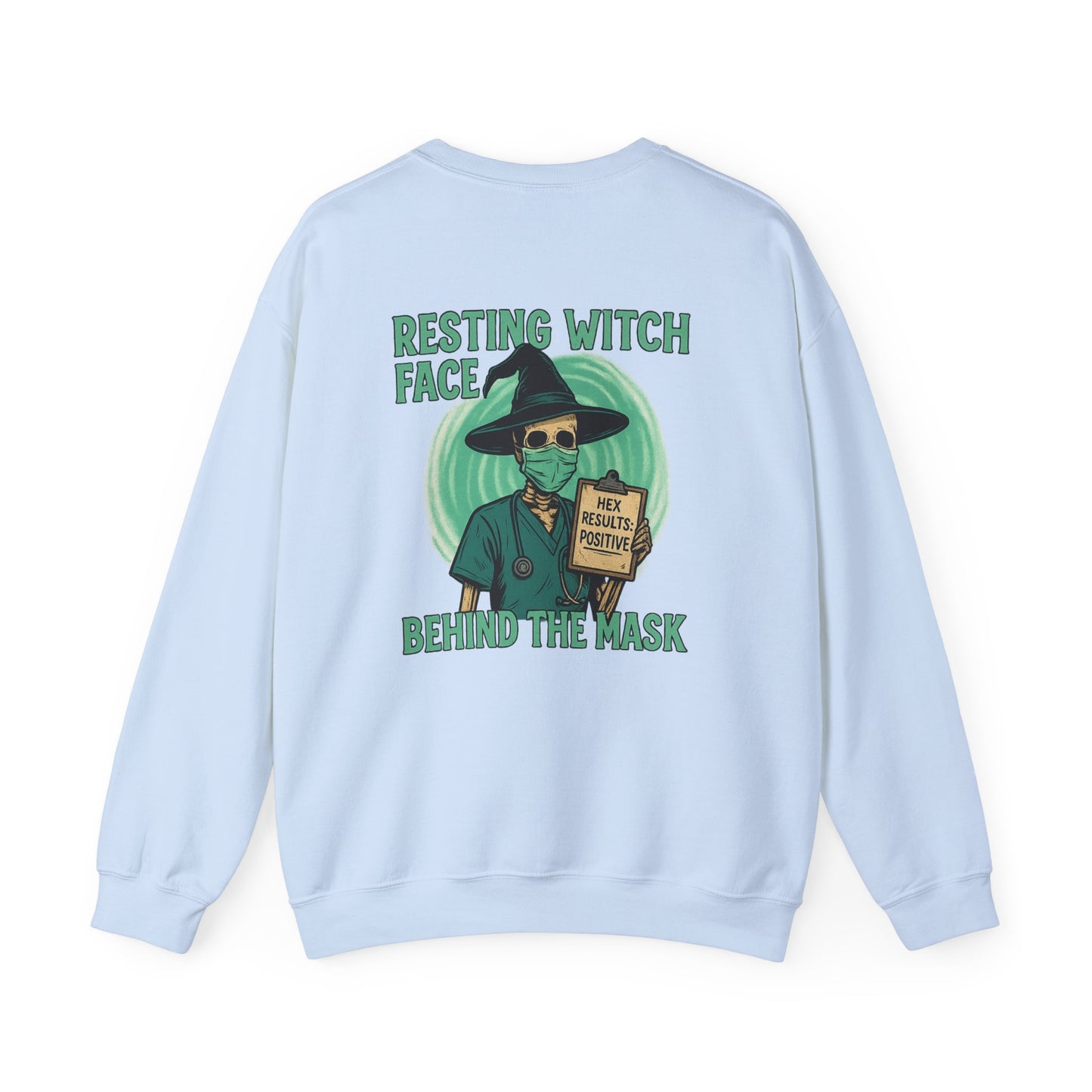Resting Witch Face Crewneck Sweatshirt - Cozy Fall Fashion, Halloween Apparel, Unisex Sweatshirt, Spooky Season Gift, Witch Theme