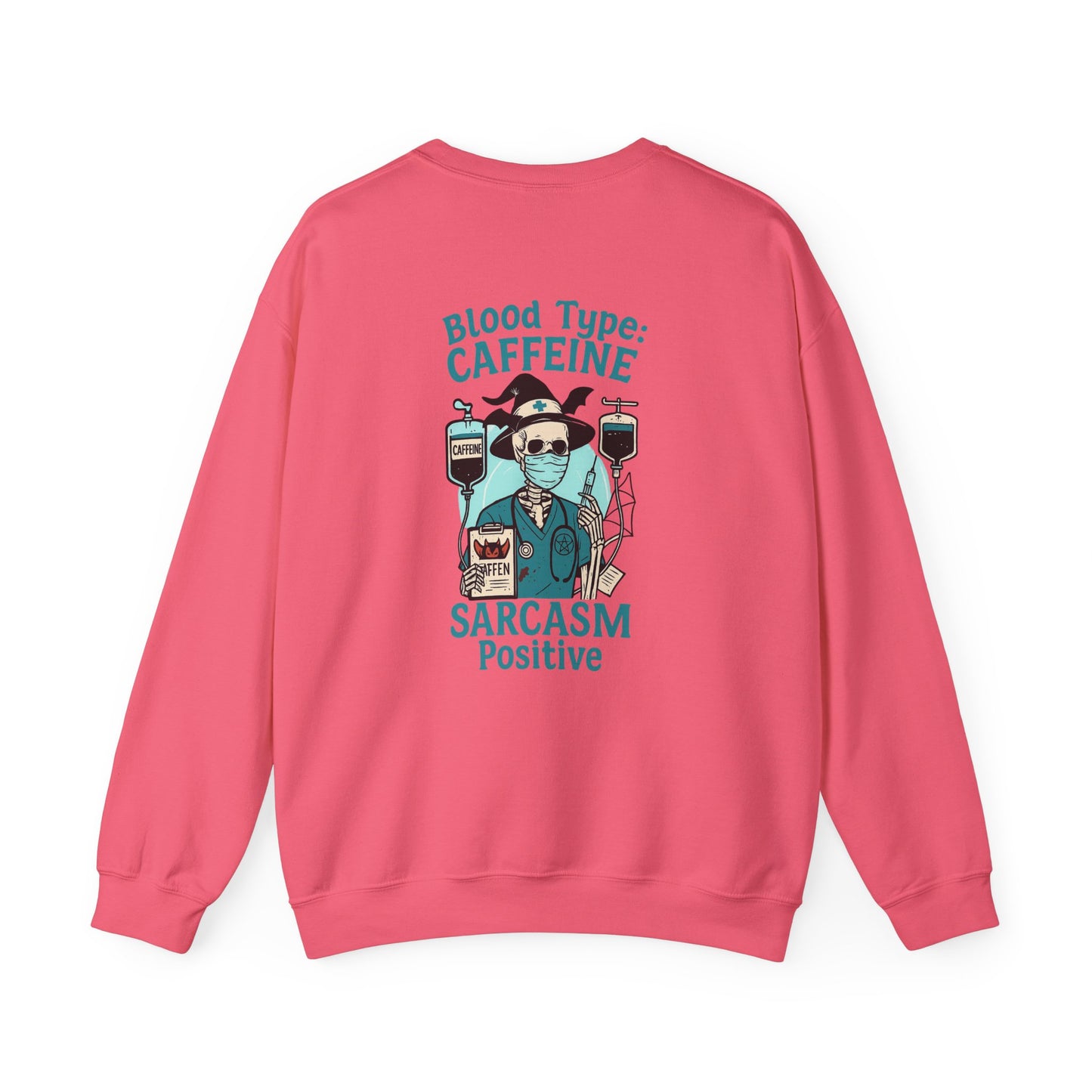 Caffeine Sarcasm Sweatshirt - Unisex Crewneck, Funny Gift for Coffee Lovers, Casual Wear, Humor Apparel, Perfect for Birthdays, Holidays