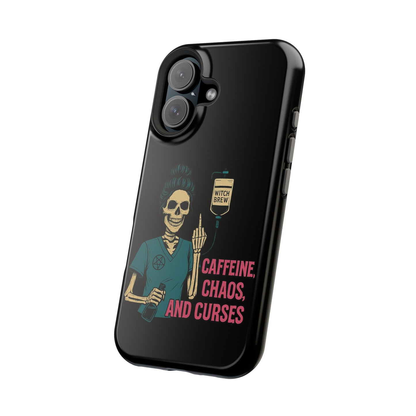 Caffeine Chaos Magnetic Phone Case, Halloween Gift, Witchy Accessories, Phone Cover, Spooky Style