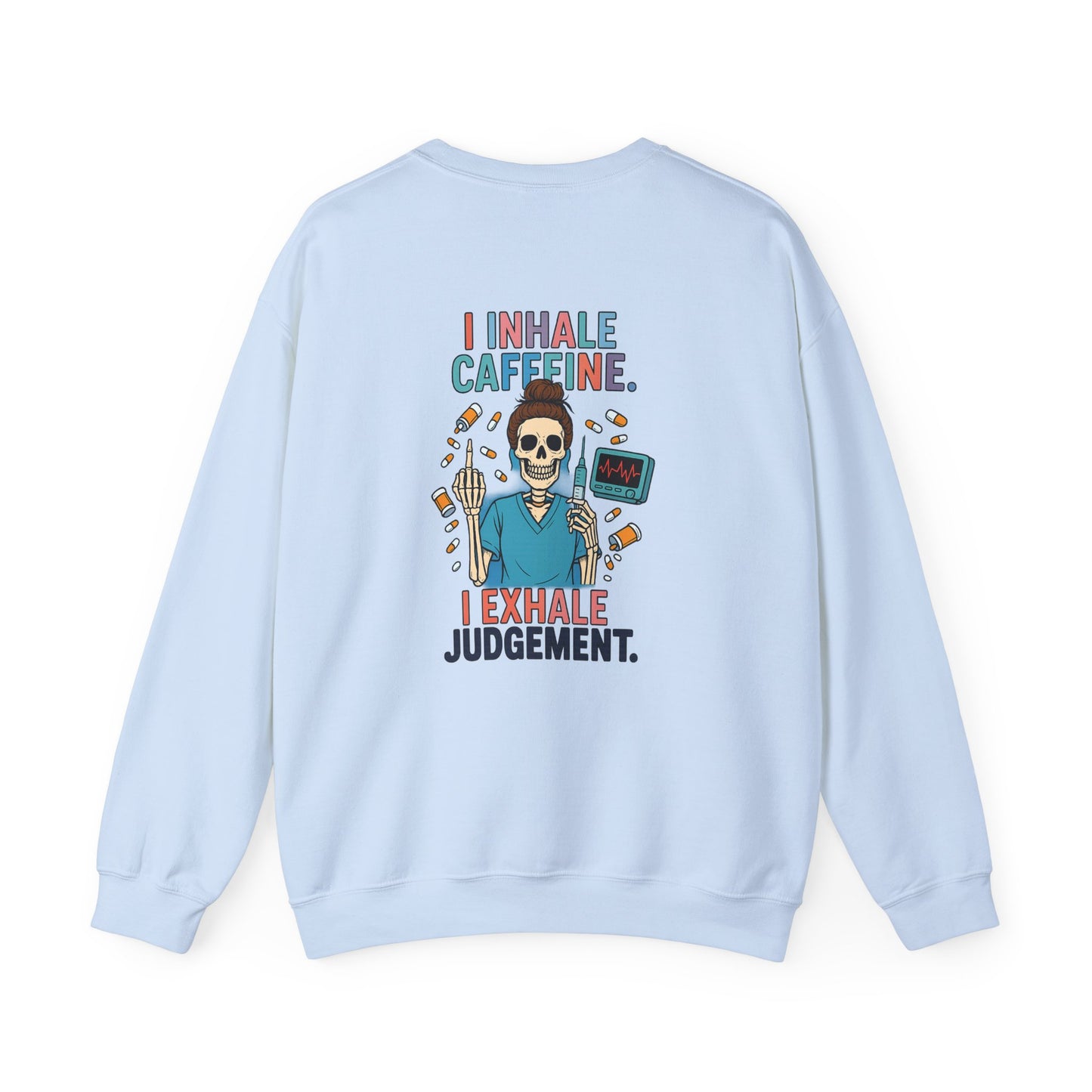 Caffeine Lover Crewneck Sweatshirt, Funny Gift for Coffee Lovers, Casual Wear, Unisex Sweatshirt, Halloween Apparel, Gift for Friends