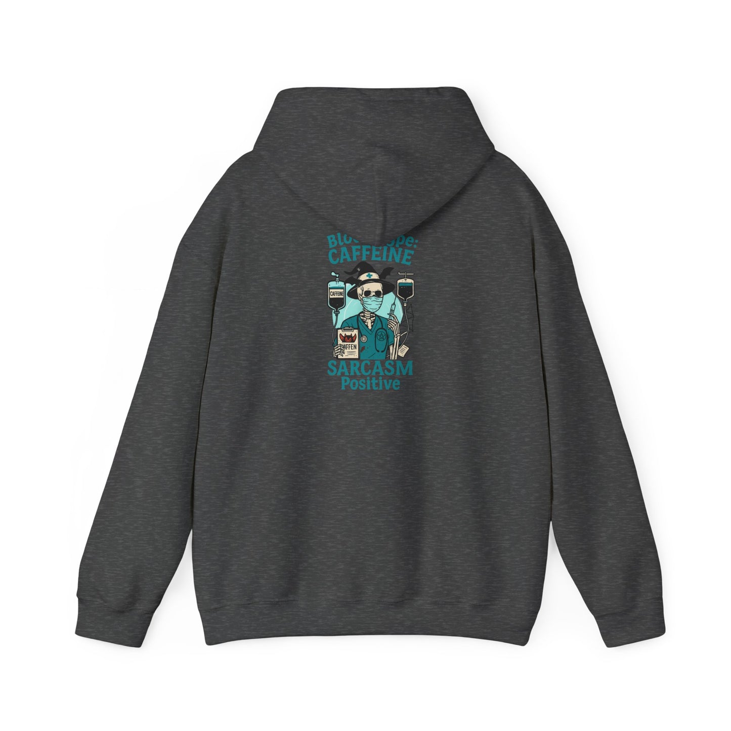 Caffeine & Sarcasm Hoodie, Cozy Pullover, Gift for Coffee Lovers, Funny Sweatshirt, Casual Wear, Unisex Apparel