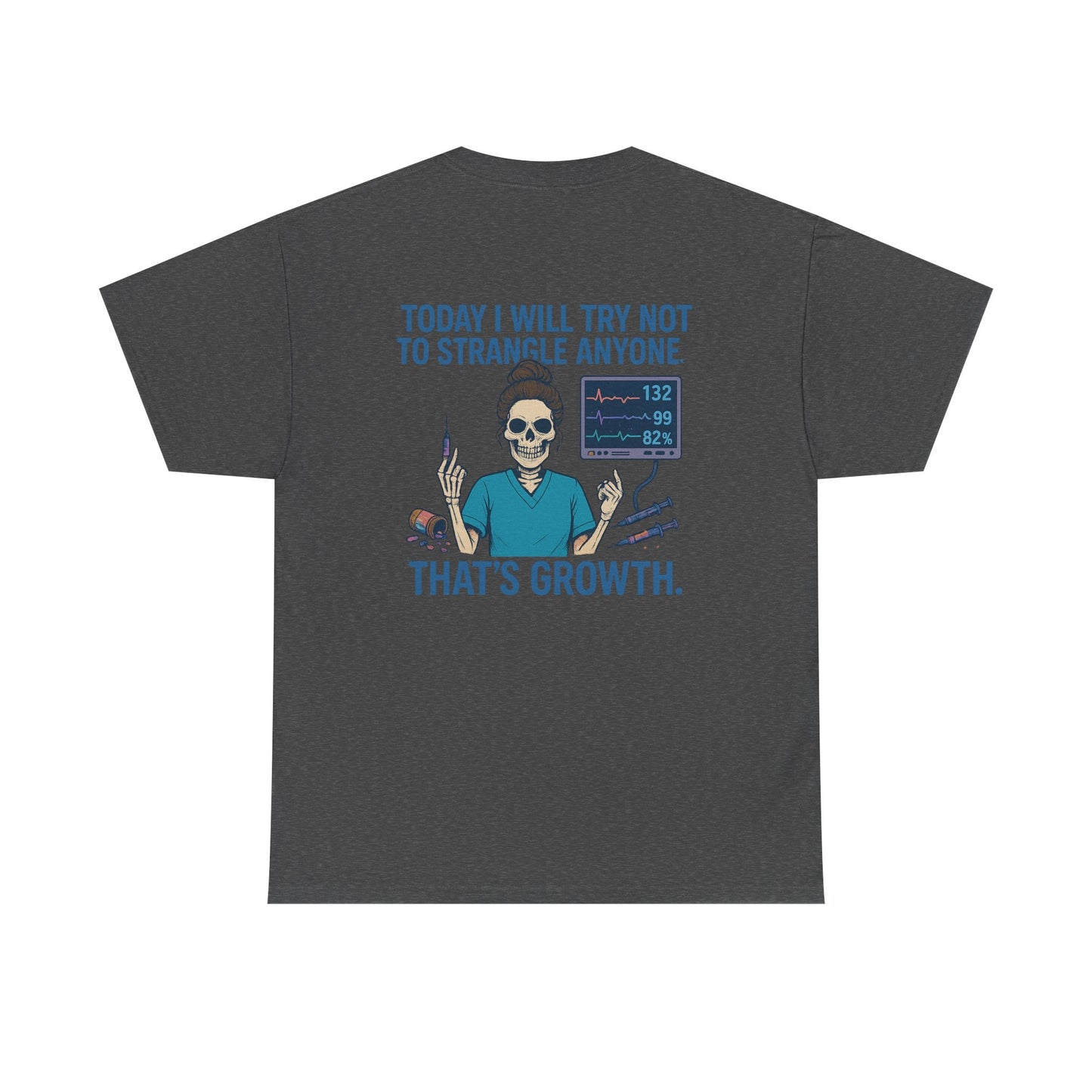 Skull Motivation Tee, Funny Graphic T-Shirt, Unisex Cotton Shirt, Growth Humor, Gift for Psychologists, Casual Wear