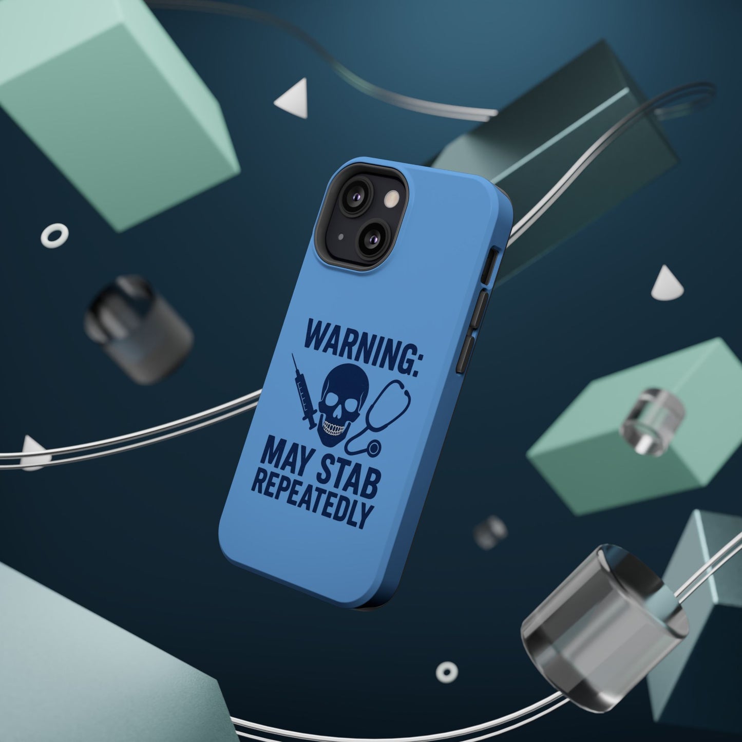 Warning May Stab Repeatedly Phone Case | Quirky Medical Humor, Gift for Healthcare Workers, Fun Phone Accessories, Doctors' Gift, Nurse Gift