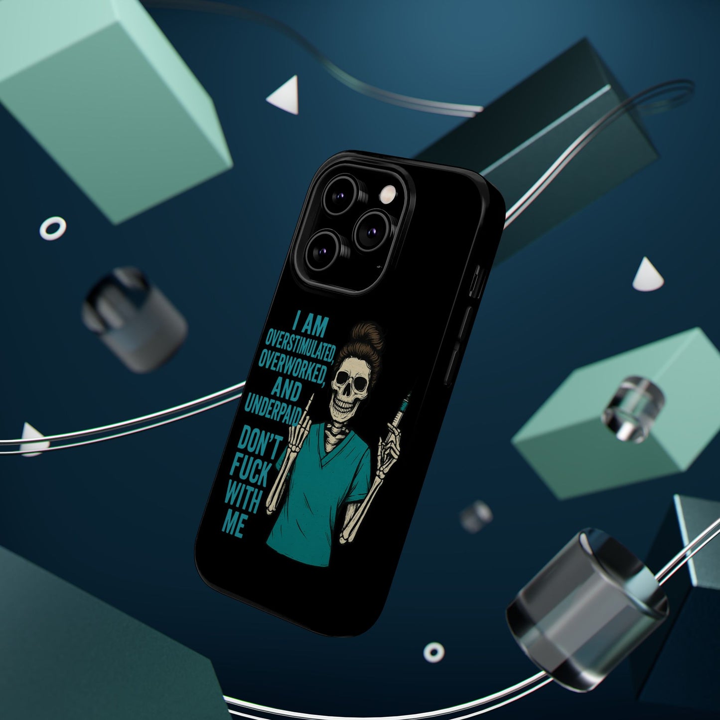 Magnetic Phone Cases, Overworked Healthcare Worker, Nurse Gift, Halloween, Funny Quote, Tough Cases