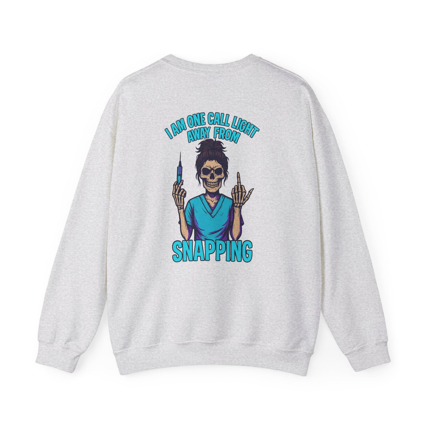 Skeleton Humor Crewneck Sweatshirt | Perfect for Halloween, Casual Style, Gift for Nurses, Cozy Layering, Funny Sweatshirt
