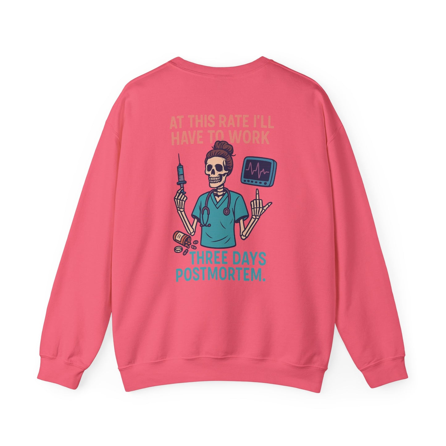 Mortician Humor Crewneck Sweatshirt, Funny Funeral Attire, Halloween Costume, Gift for Mortuary Workers, Unique Hospital Shirt
