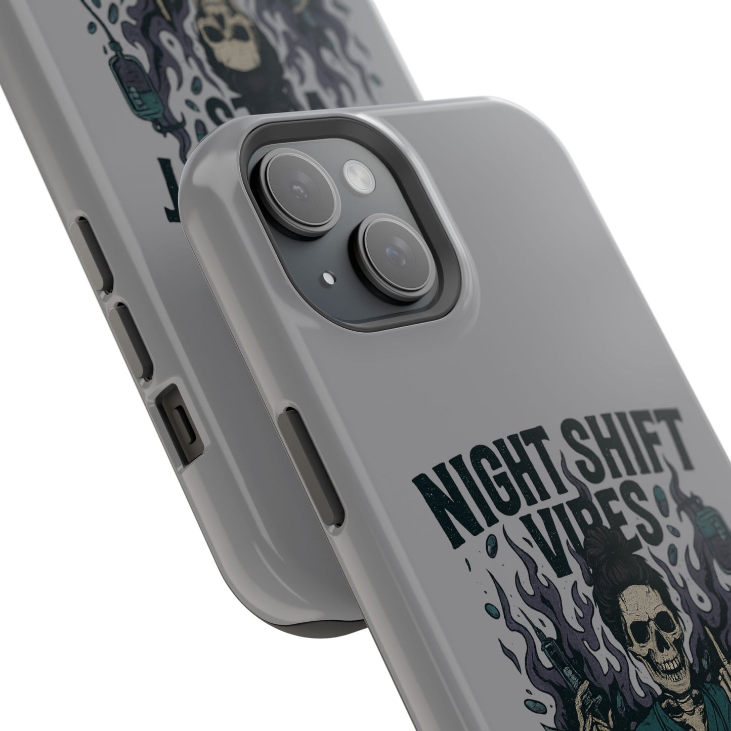 “Night Shift Vibes” – Bright & Chaotic Nurse Phone Case