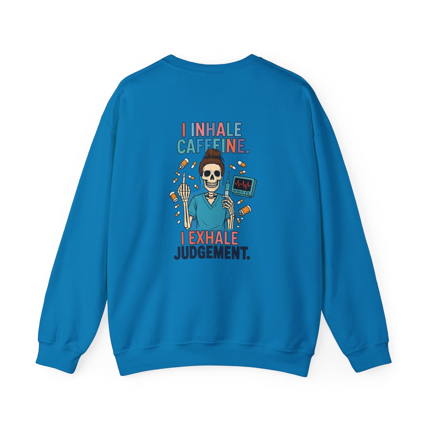 Caffeine Lover Crewneck Sweatshirt, Funny Gift for Coffee Lovers, Casual Wear, Unisex Sweatshirt, Halloween Apparel, Gift for Friends