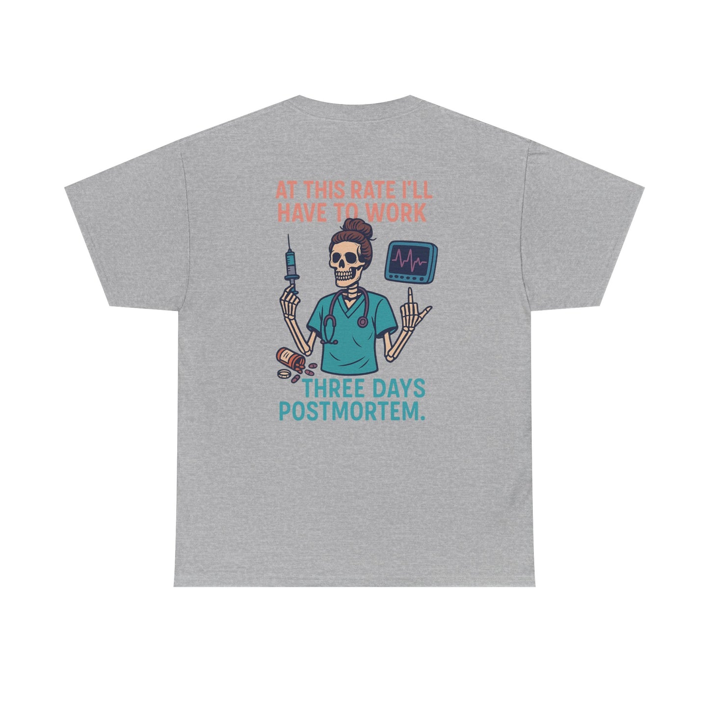 Lighthearted Skeleton Graphic Tee, Quirky Humor Shirt, Perfect Gift for Medical Professionals, Funny Halloween Apparel, Casual Everyday Wear