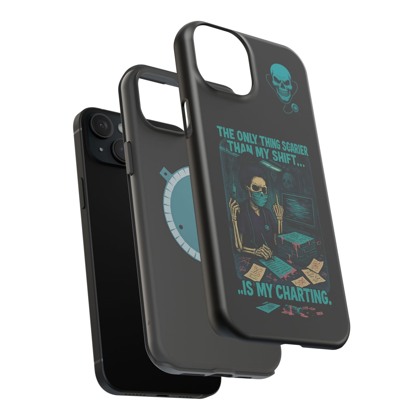 Healthcare Scary Shift Phone Case, Nurse Gift, Medical Humor Case, Halloween Phone accessory, Magnetic Tough Cases