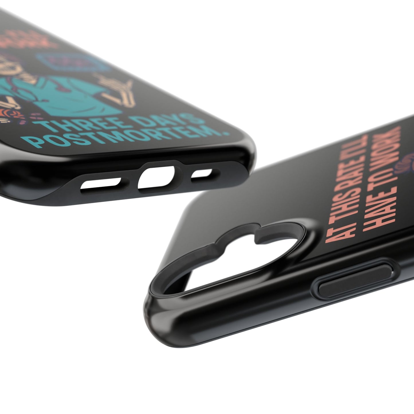 Magnetic Tough Phone Case, 3 Days Postmortem Skull Design, Cute Nurse Gift, Halloween Decor, Unique Phone Accessory