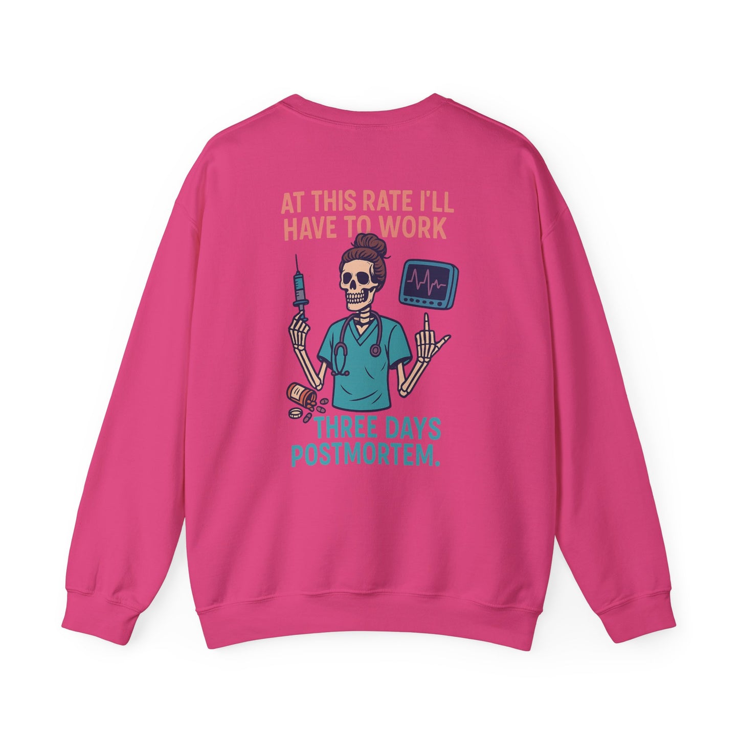 Mortician Humor Crewneck Sweatshirt, Funny Funeral Attire, Halloween Costume, Gift for Mortuary Workers, Unique Hospital Shirt
