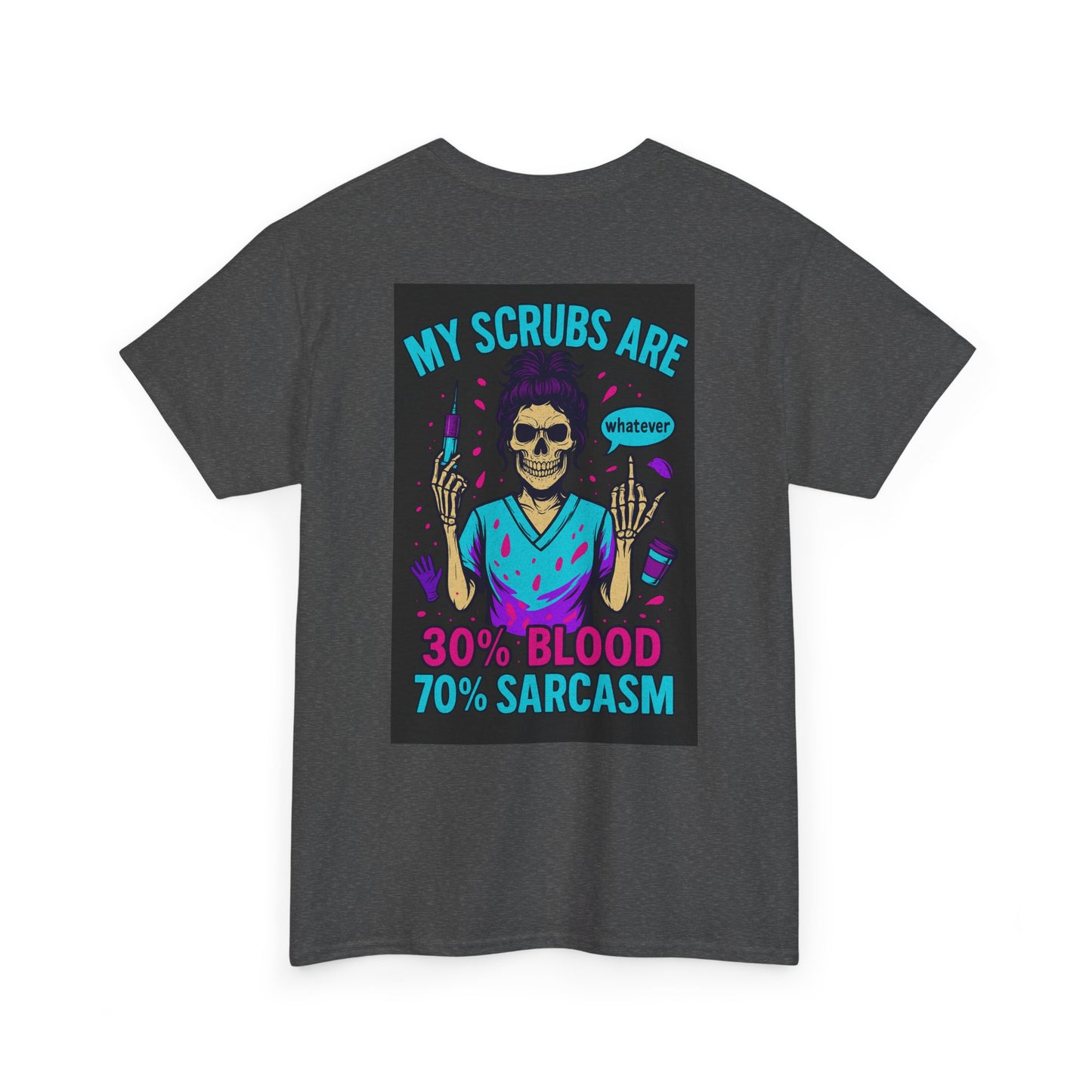 Funny Nurse Tee - 30% Blood 70% Sarcasm, Medical Humor Shirt, Unisex T-Shirt for Nurses, Healthcare Gifts, Halloween T-Shirt