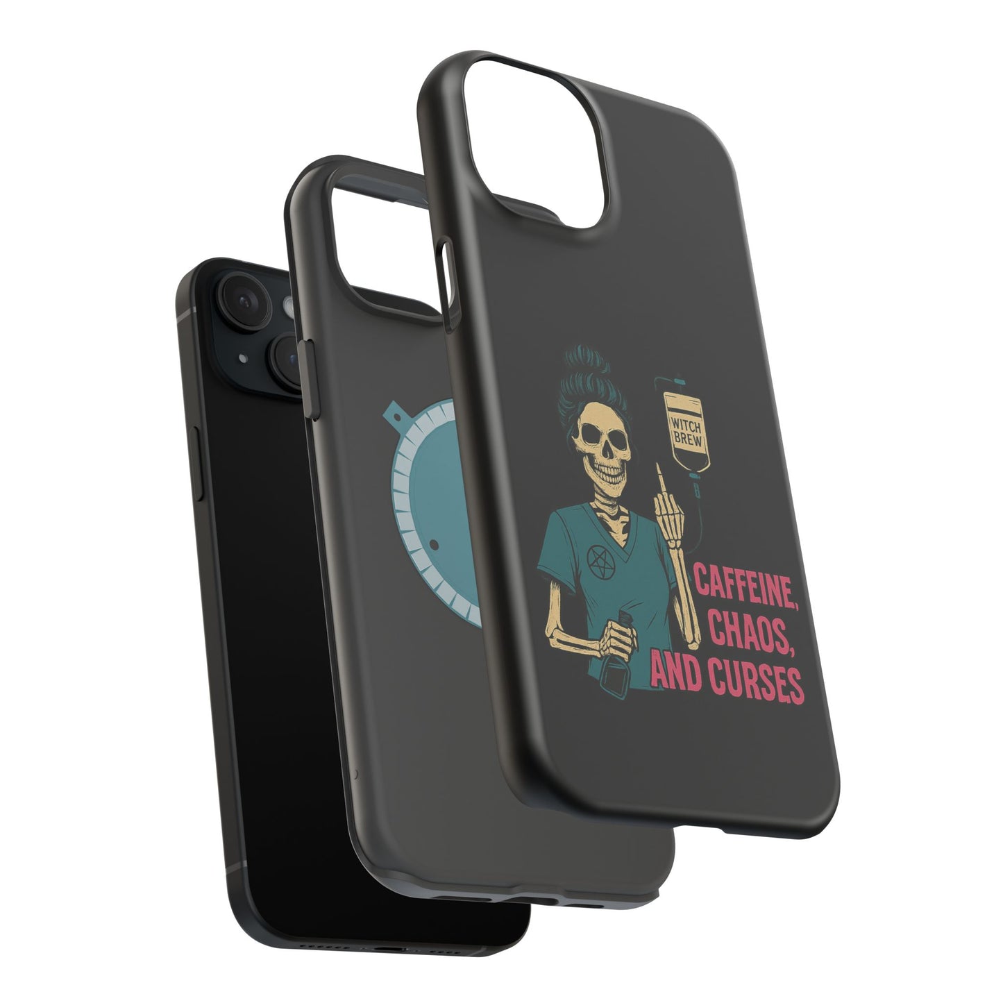 Caffeine Chaos Magnetic Phone Case, Halloween Gift, Witchy Accessories, Phone Cover, Spooky Style