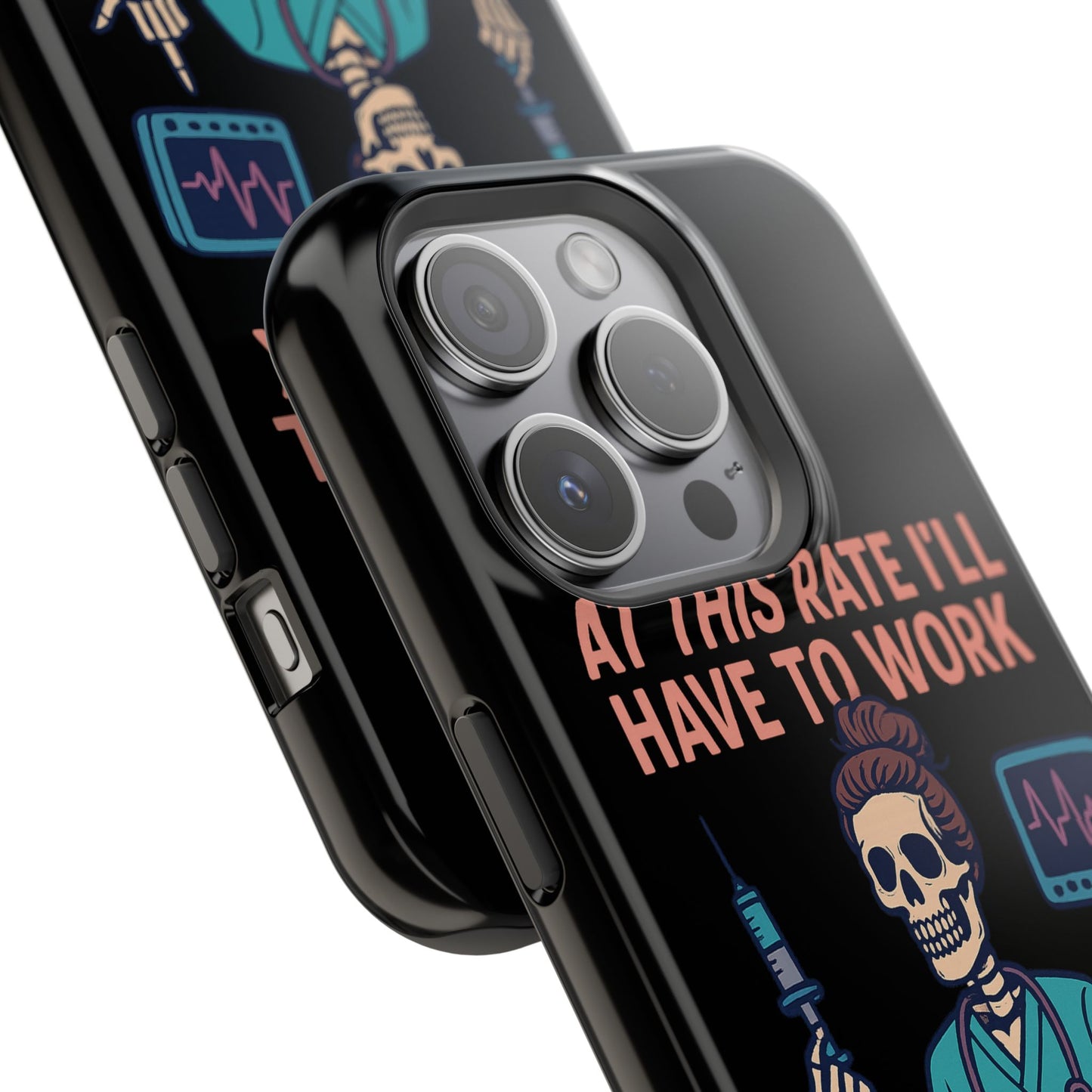Magnetic Tough Phone Case, 3 Days Postmortem Skull Design, Cute Nurse Gift, Halloween Decor, Unique Phone Accessory
