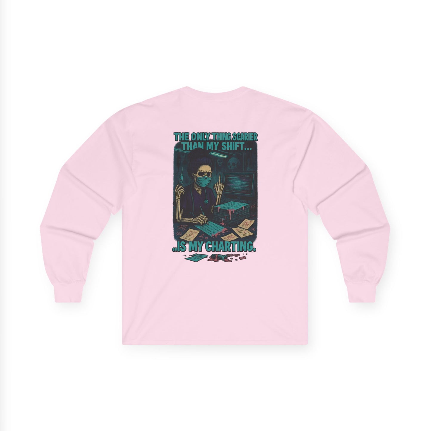 Unisex Long Sleeve Tee with Fun Quote, Casual Shirt, Gift for Friends, Unique Graphic Tee, Everyday Wear, Halloween, Fun at Work