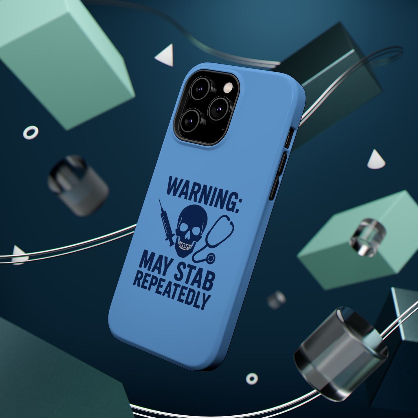Warning May Stab Repeatedly Phone Case | Quirky Medical Humor, Gift for Healthcare Workers, Fun Phone Accessories, Doctors' Gift, Nurse Gift