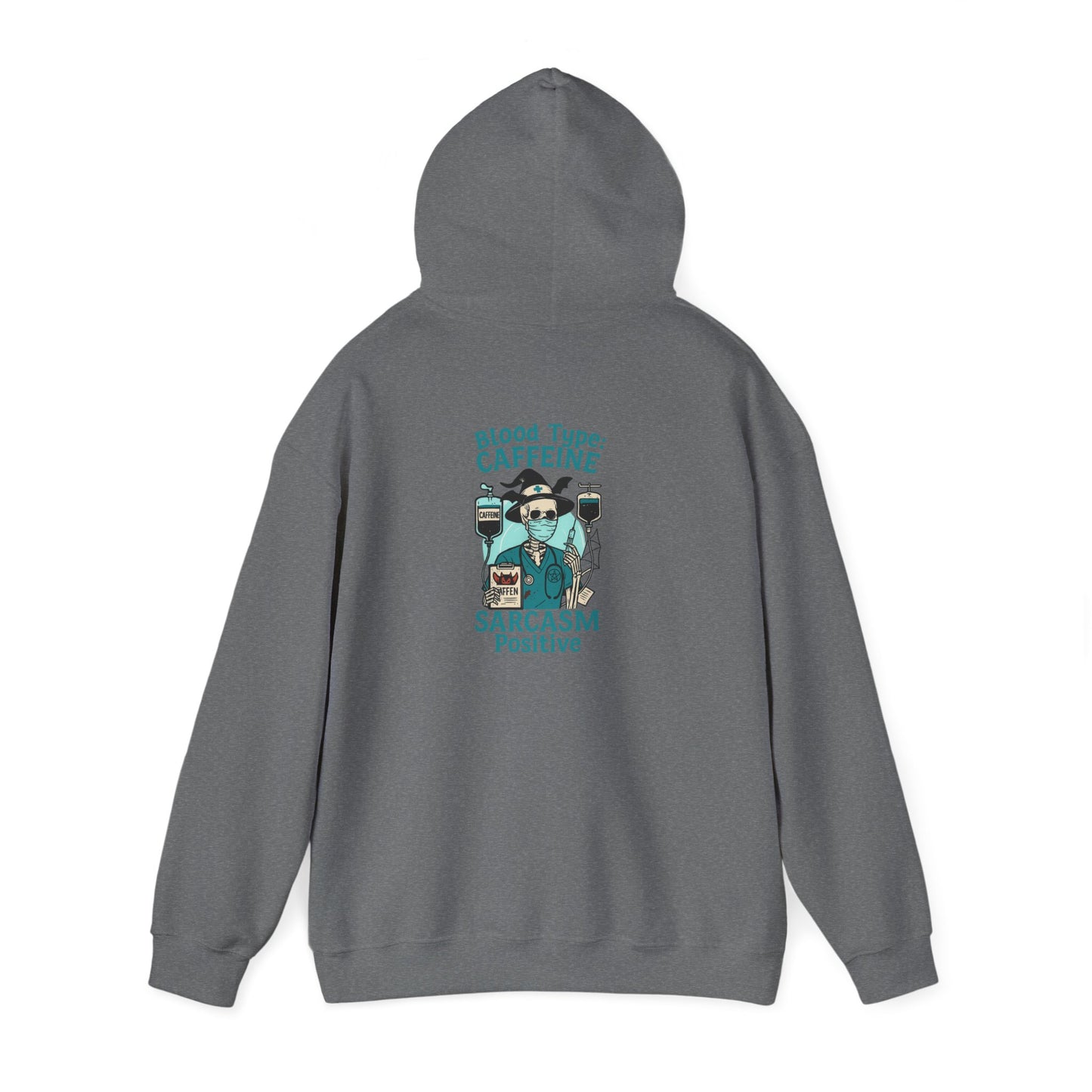Caffeine & Sarcasm Hoodie, Cozy Pullover, Gift for Coffee Lovers, Funny Sweatshirt, Casual Wear, Unisex Apparel