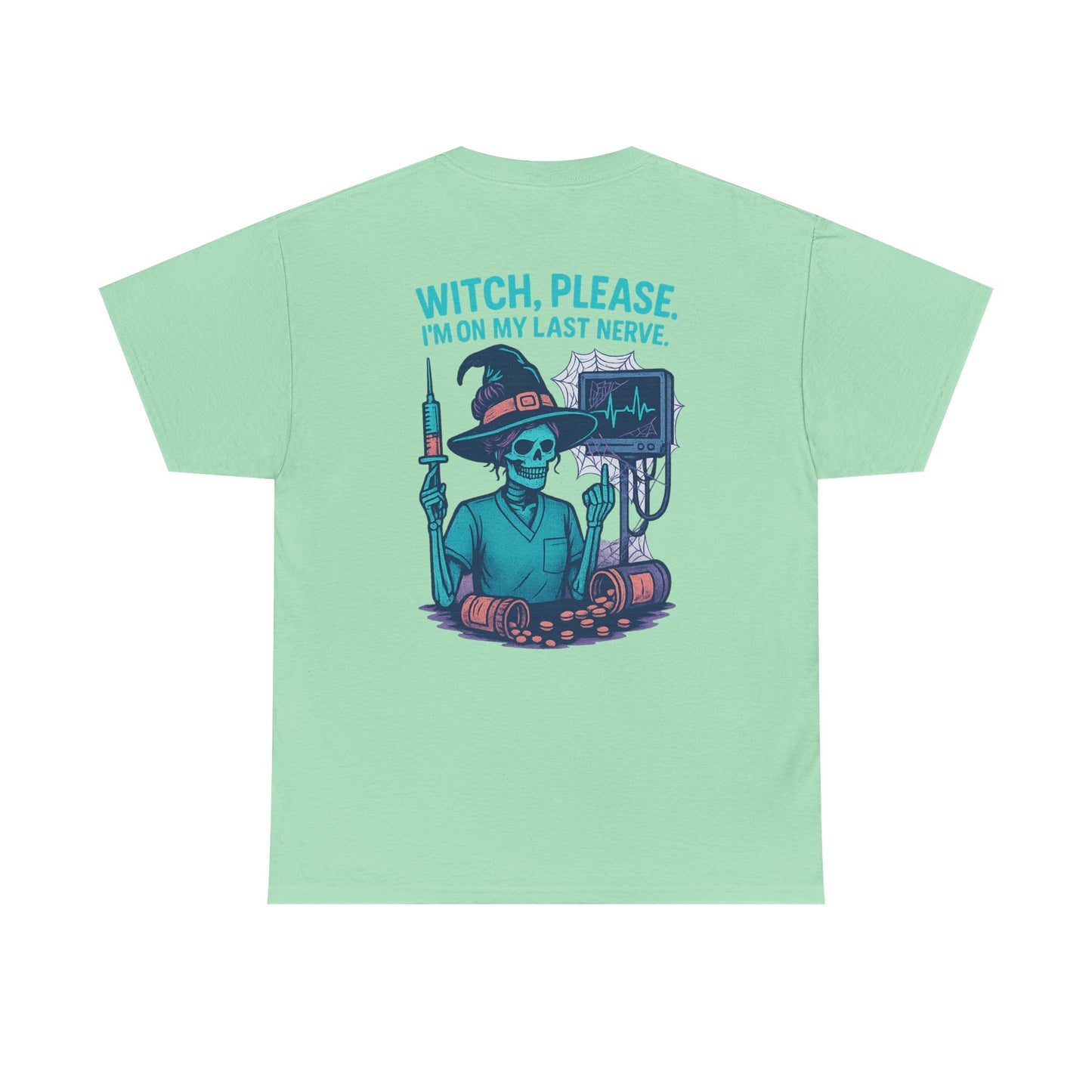 Witch Please Halloween Tee, Unisex Heavy Cotton Tee, Funny Halloween Shirt, Spooky Vibes Shirt, Gift for Witches, Halloween Celebration Gift