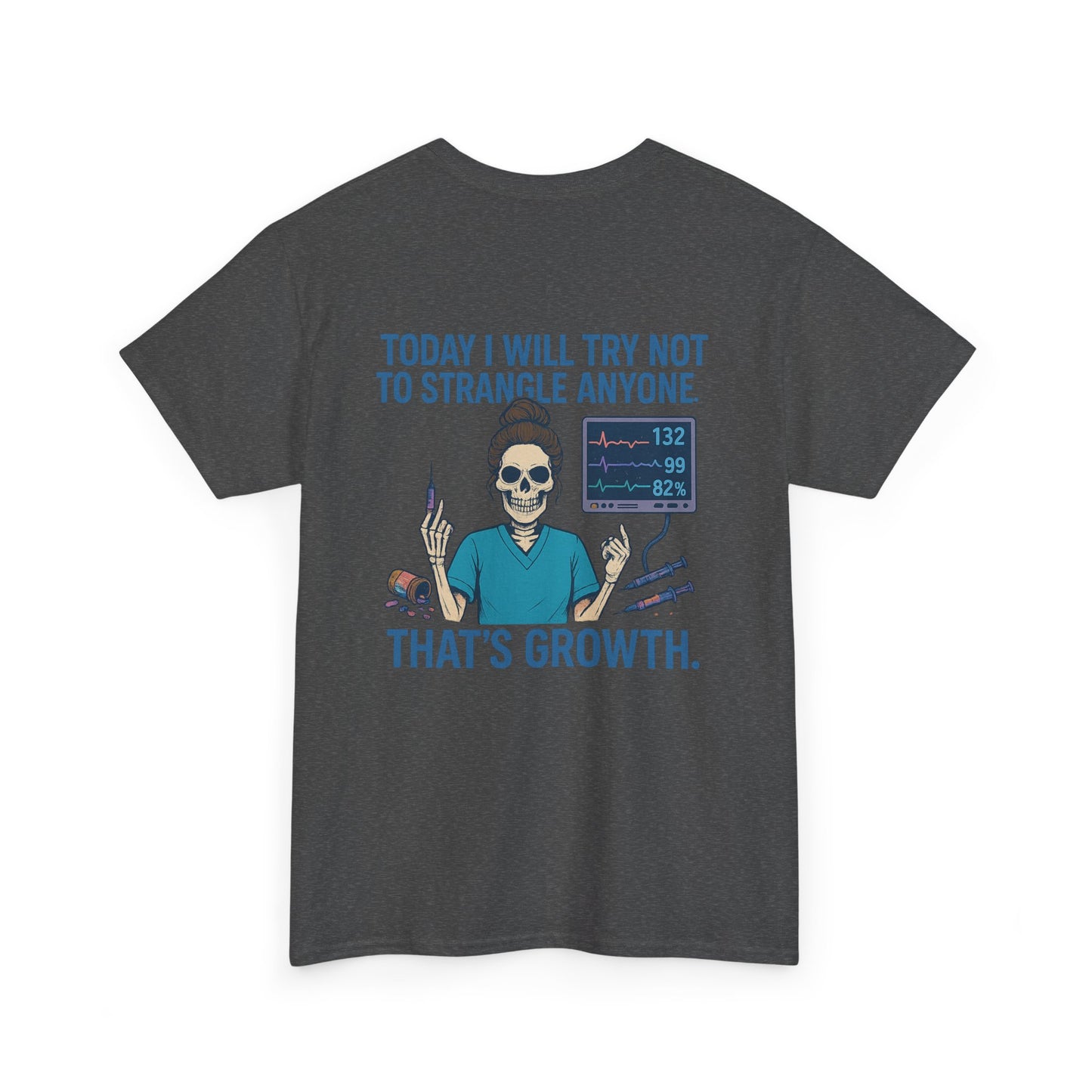 Skull Motivation Tee, Funny Graphic T-Shirt, Unisex Cotton Shirt, Growth Humor, Gift for Psychologists, Casual Wear