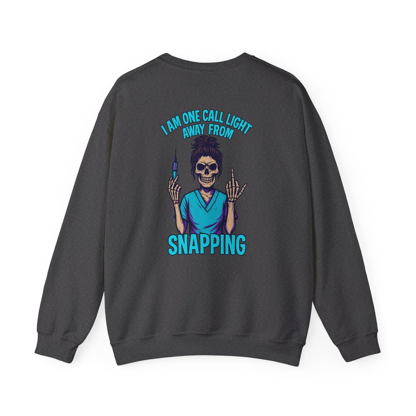 Skeleton Humor Crewneck Sweatshirt | Perfect for Halloween, Casual Style, Gift for Nurses, Cozy Layering, Funny Sweatshirt