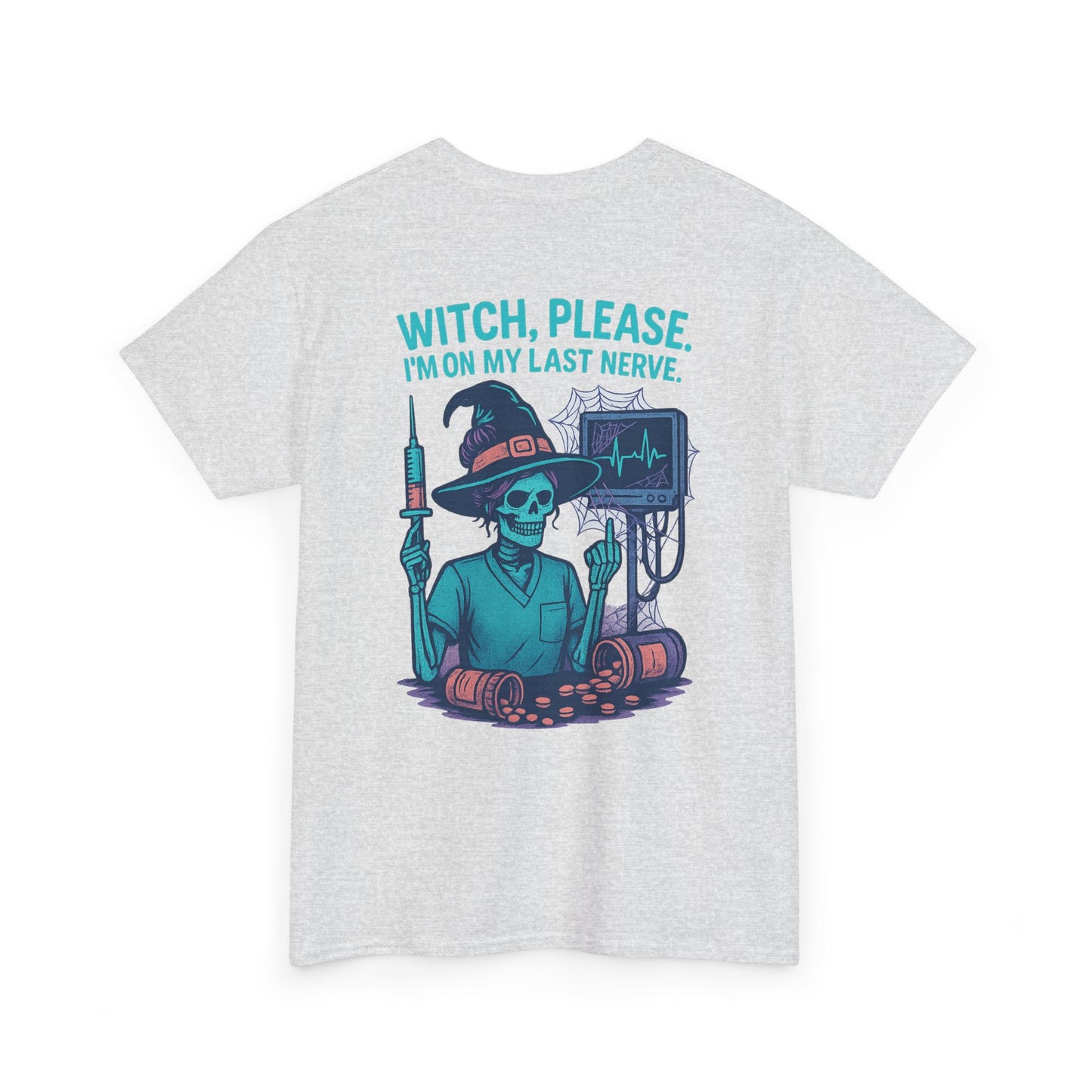 Witch Please Halloween Tee, Unisex Heavy Cotton Tee, Funny Halloween Shirt, Spooky Vibes Shirt, Gift for Witches, Halloween Celebration Gift