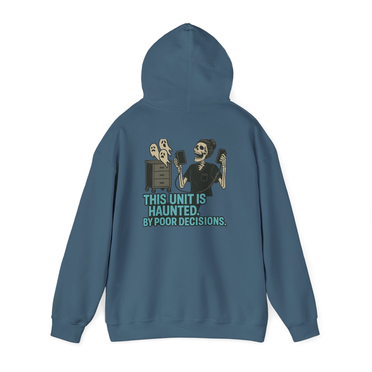 Halloween Haunted Sweatshirt, Unisex Hooded Sweatshirt, Spooky Gifts, Funny Halloween Apparel, Gifts for Him, Her, and Them