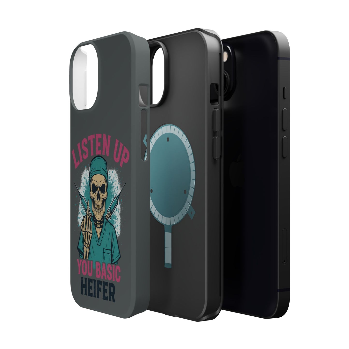 Edgy Nurse Phone Case, Gift for Healthcare Workers, Skull Design Case, Halloween Accessories, Trendy Tough Cases