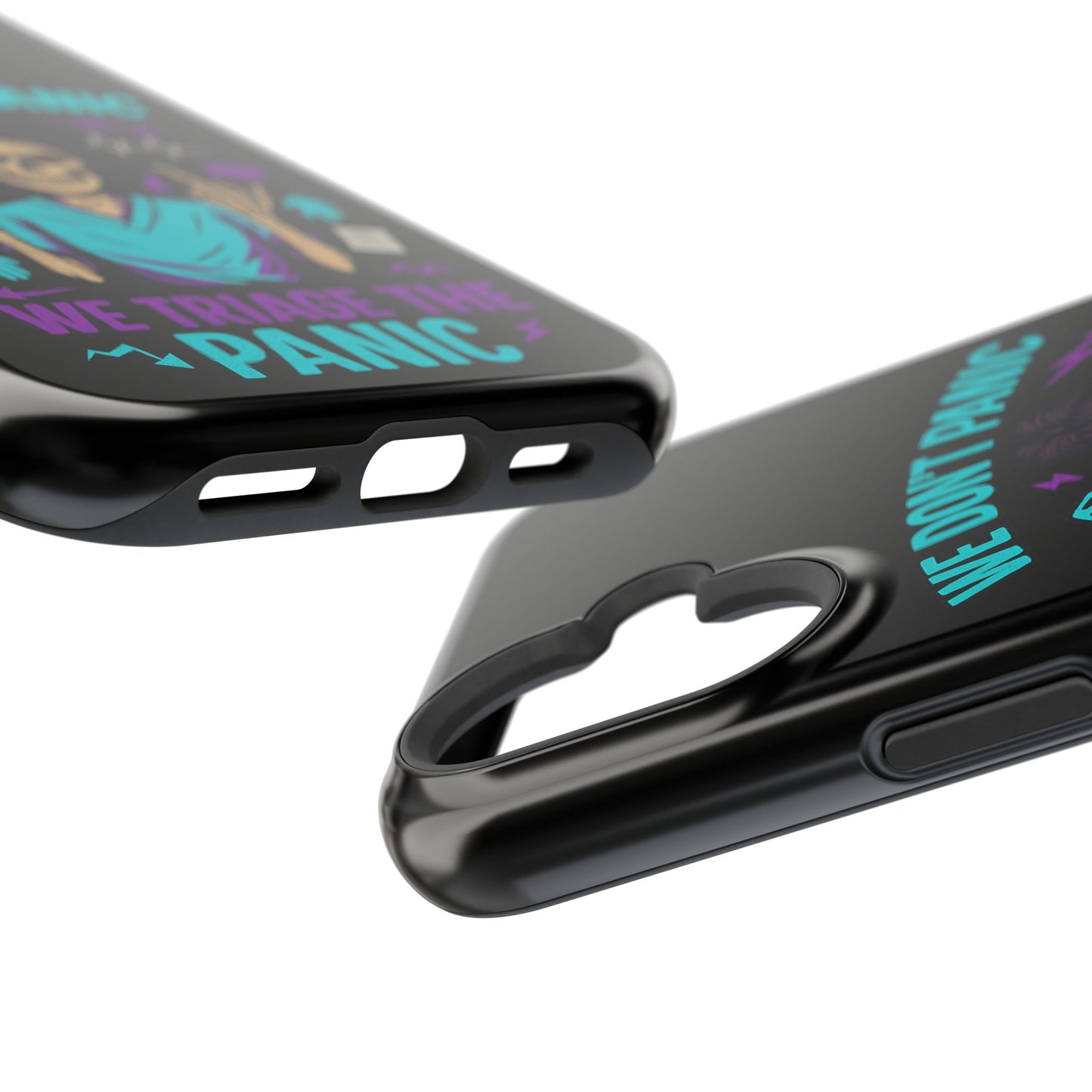 Magnetic Phone Case with Skull Design - We Don't Panic, Perfect for Nurses and Medical Professionals, Halloween Gift, Fun Accessory, [...]