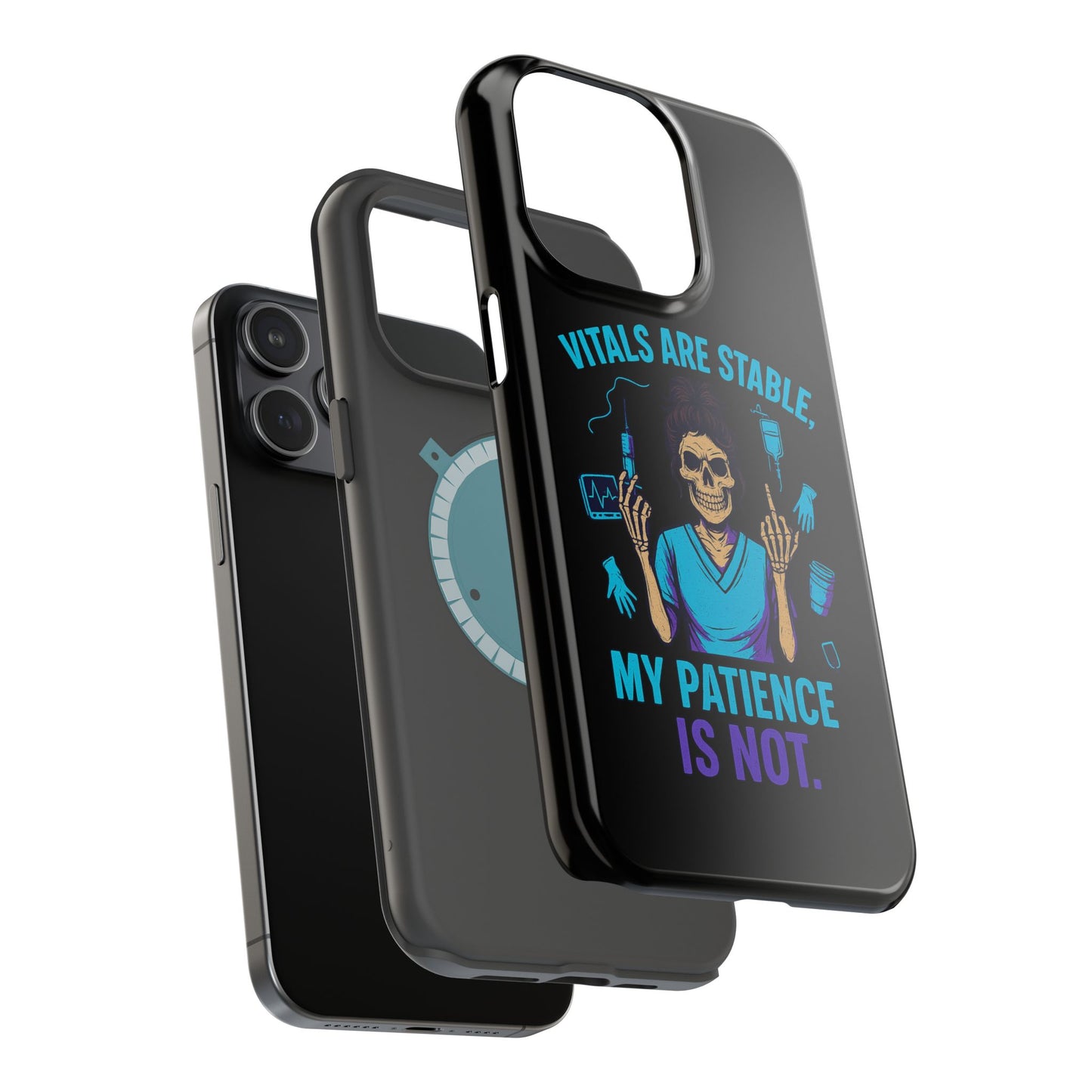 Magnetic Phone Case - Vitals Are Stable, My Patience is Not, Funny Phone Cover for Nurses, Medical Staff Gift, Healthcare Humor, [...]