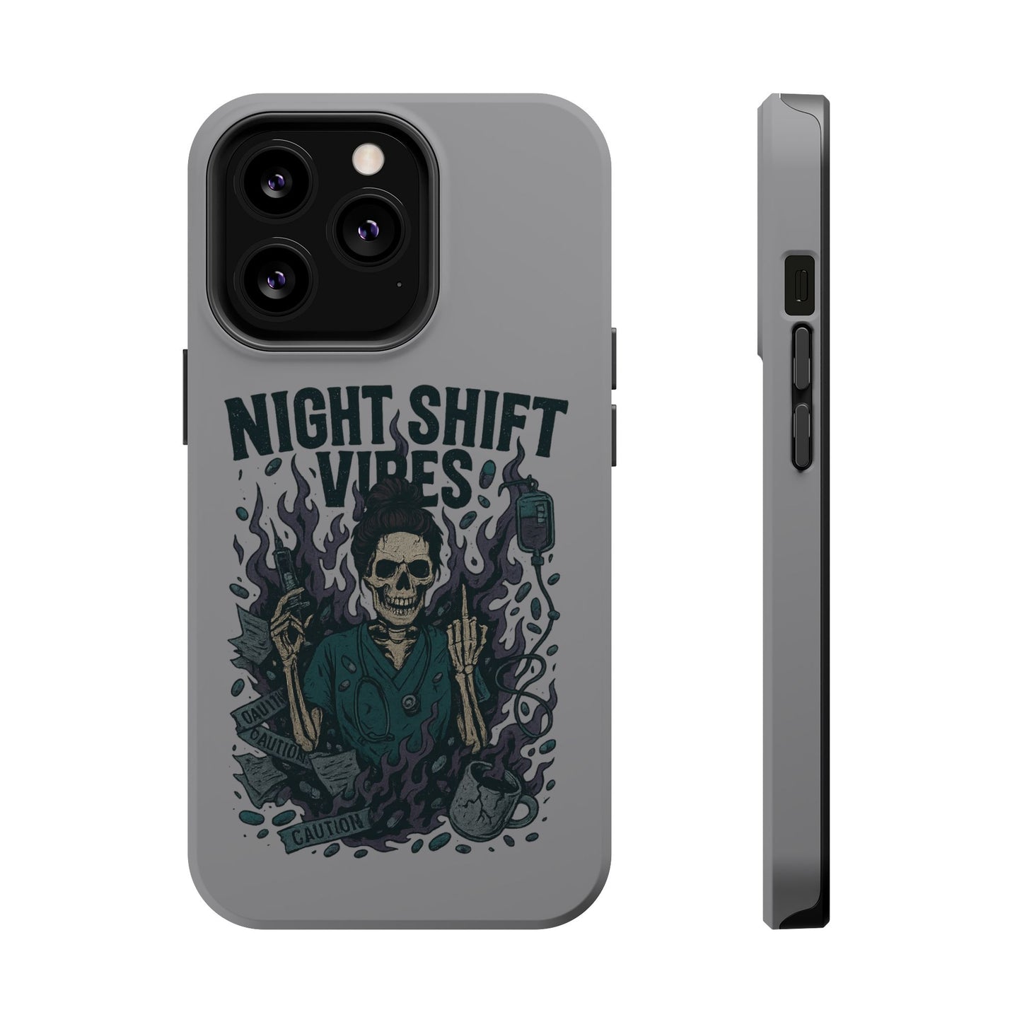 “Night Shift Vibes” – Bright & Chaotic Nurse Phone Case