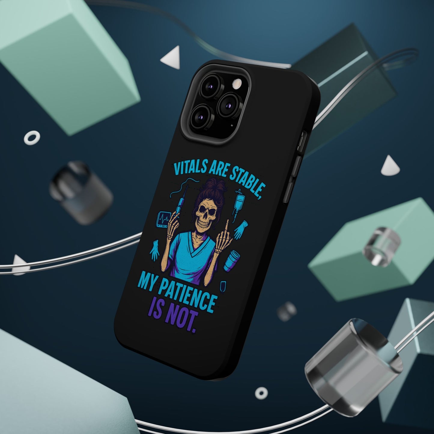 Magnetic Phone Case - Vitals Are Stable, My Patience is Not, Funny Phone Cover for Nurses, Medical Staff Gift, Healthcare Humor, [...]