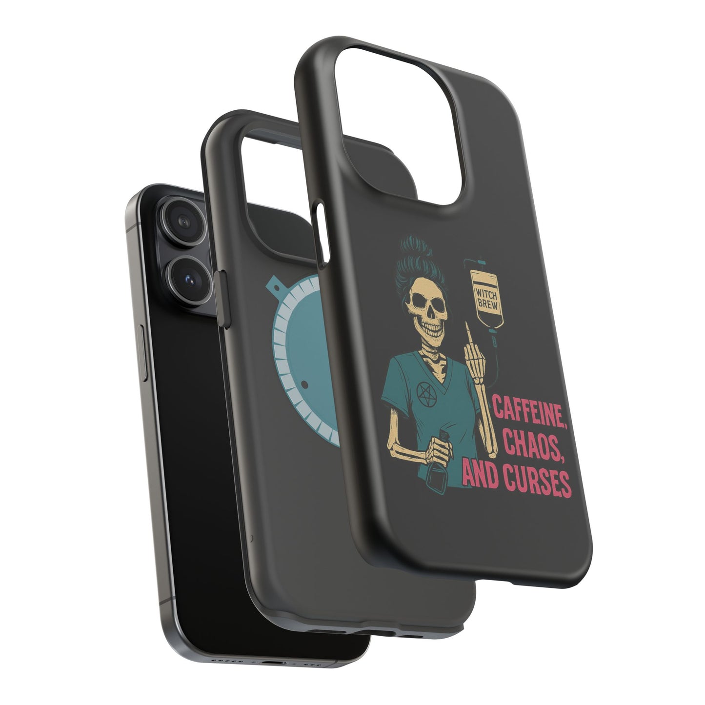 Caffeine Chaos Magnetic Phone Case, Halloween Gift, Witchy Accessories, Phone Cover, Spooky Style