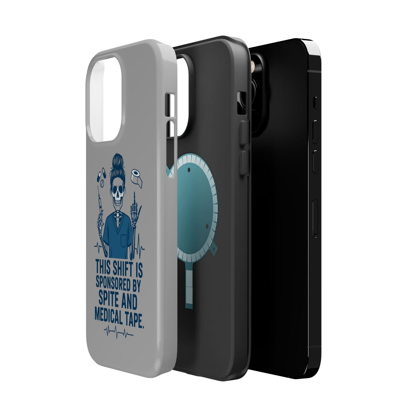 “This Shift Sponsored by Spite and Medical Tape” – Sarcastic Nurse Phone Case