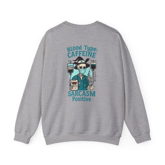 Caffeine Sarcasm Sweatshirt - Unisex Crewneck, Funny Gift for Coffee Lovers, Casual Wear, Humor Apparel, Perfect for Birthdays, Holidays