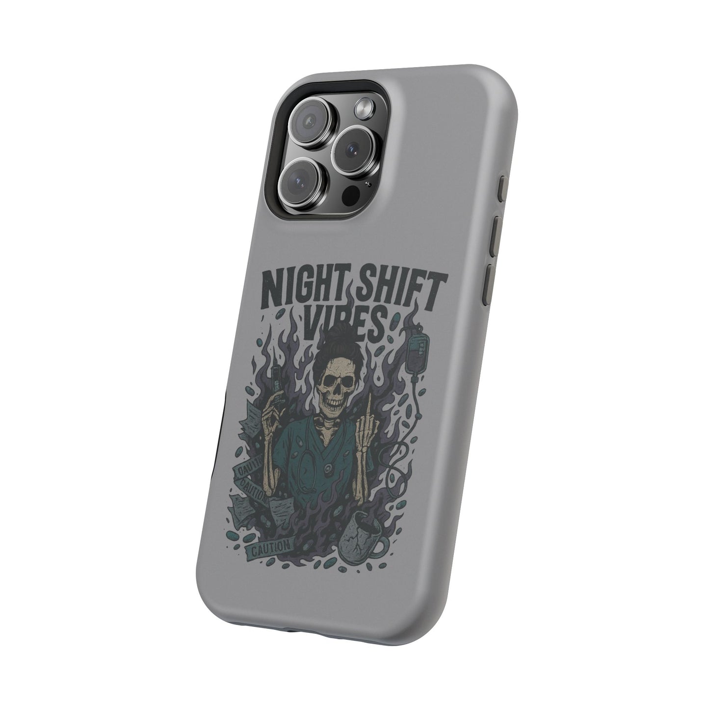 “Night Shift Vibes” – Bright & Chaotic Nurse Phone Case