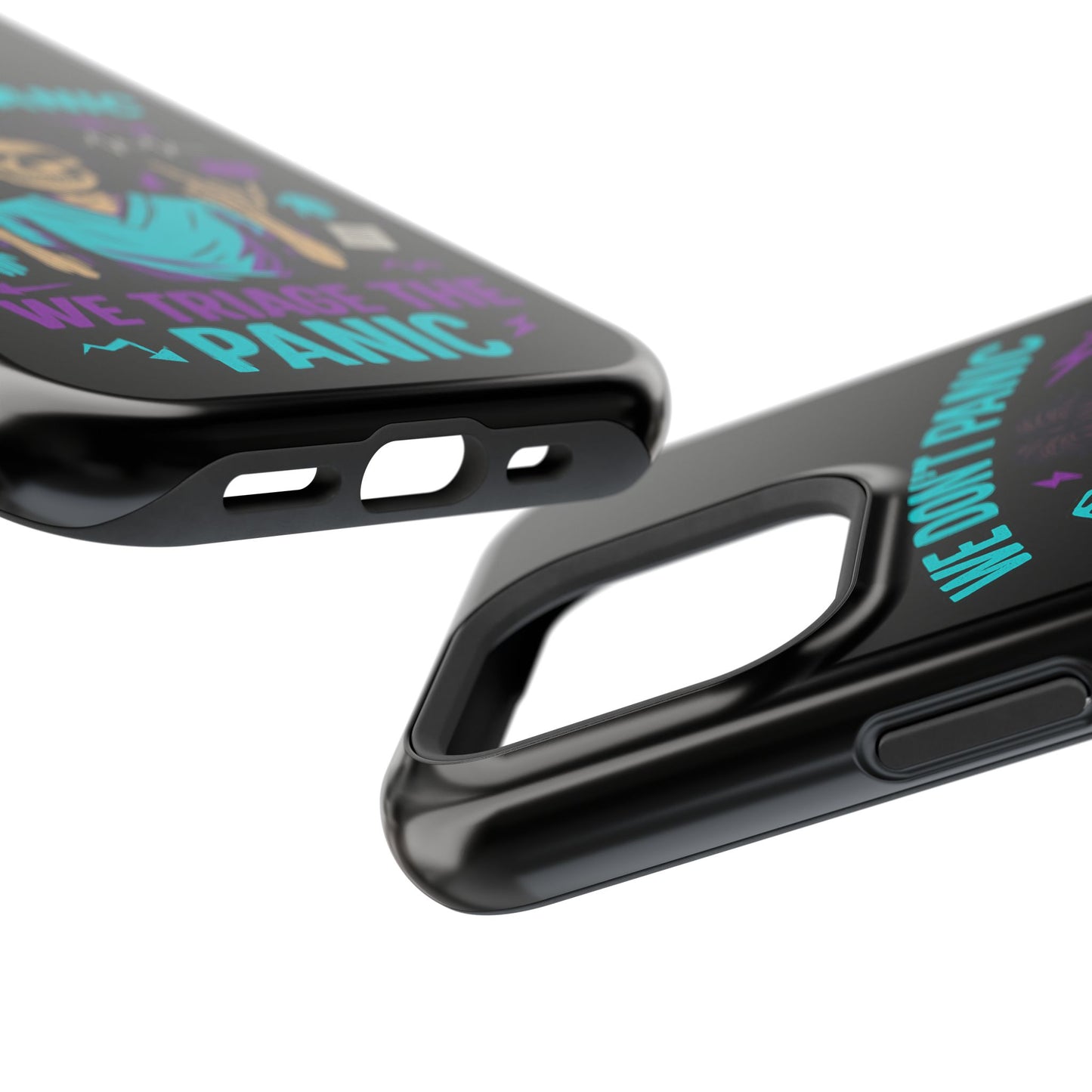 Magnetic Phone Case with Skull Design - We Don't Panic, Perfect for Nurses and Medical Professionals, Halloween Gift, Fun Accessory, [...]