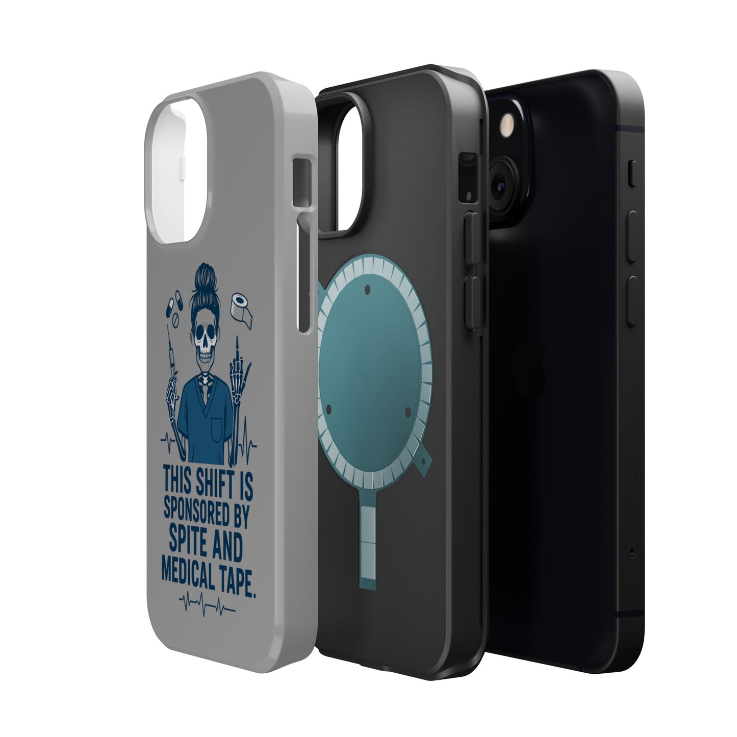 “This Shift Sponsored by Spite and Medical Tape” – Sarcastic Nurse Phone Case