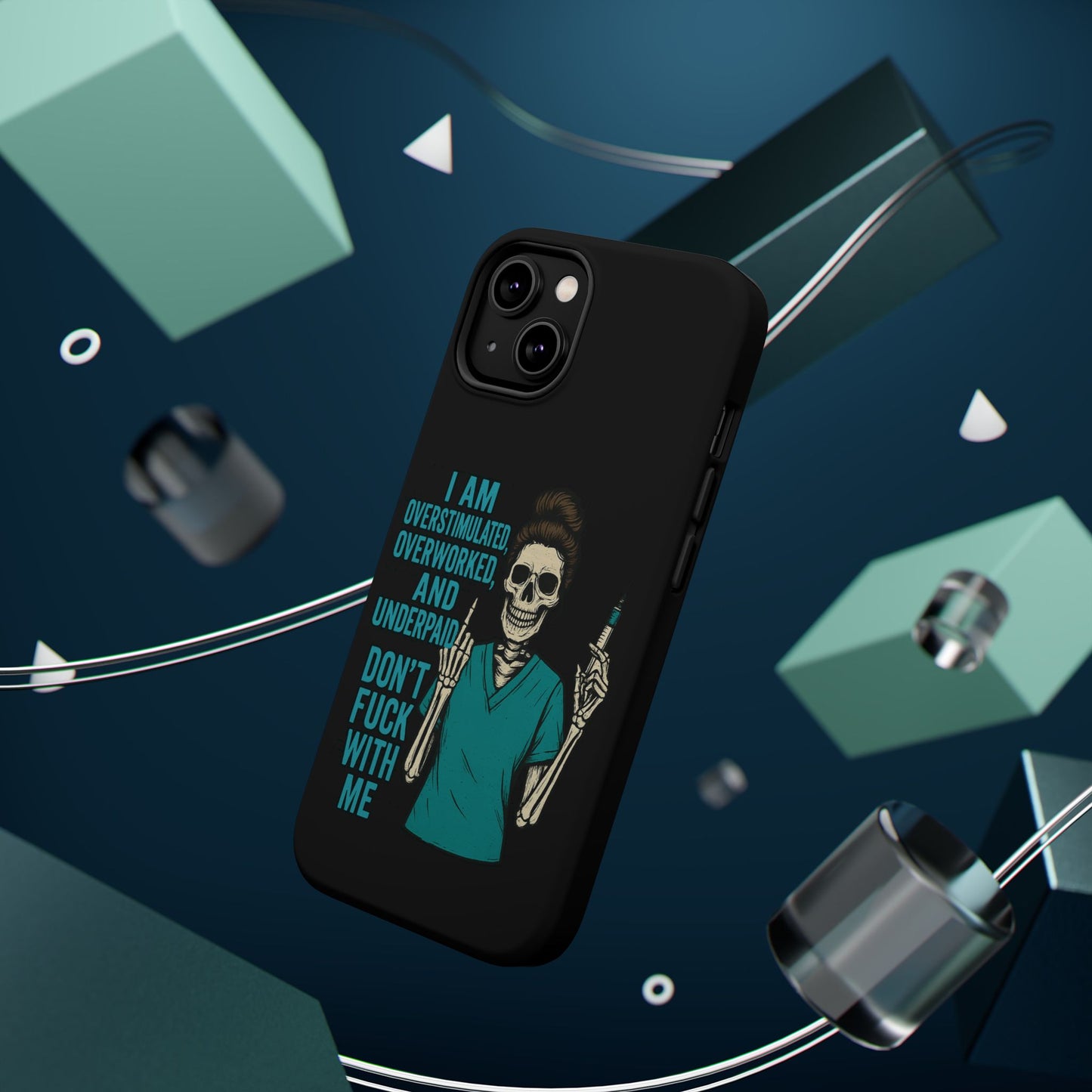 Magnetic Phone Cases, Overworked Healthcare Worker, Nurse Gift, Halloween, Funny Quote, Tough Cases