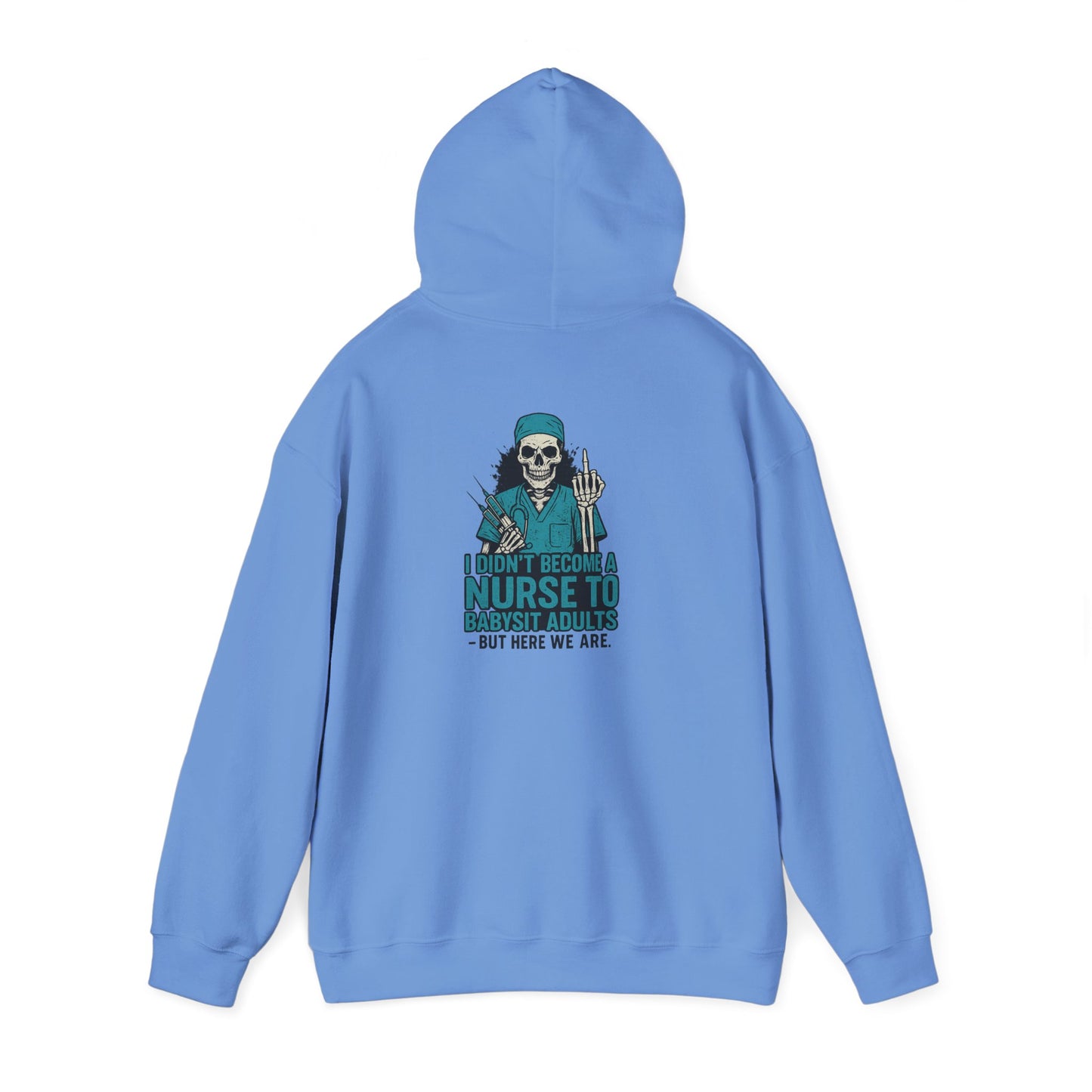 Funny Nurse Hoodie with Skeleton Design, Gift for Nursing Students, Halloween Apparel, Cozy Sweatshirt for Healthcare Workers