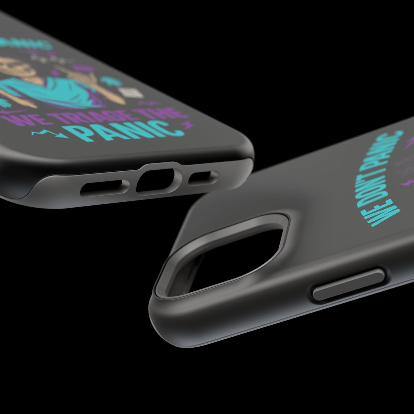 Magnetic Phone Case with Skull Design - We Don't Panic, Perfect for Nurses and Medical Professionals, Halloween Gift, Fun Accessory, [...]